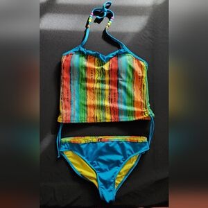 COOGI Multicolor Striped Kids Tankini